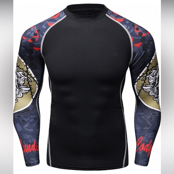 Soft Slim Long Sleeve Dry-Fit Compression Gym Training Shirt - Picture 2 of 6